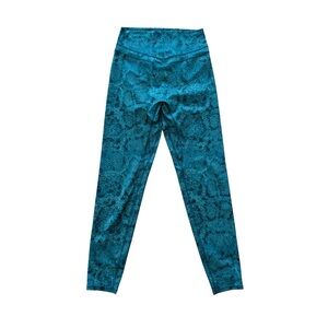 Vitality Revive Pant Leggings Teal Green Animal Print Forest Serpent Women L